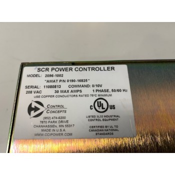 AMAT 0190-16825 Control Concepts 2096-1002 SCR Power Controller